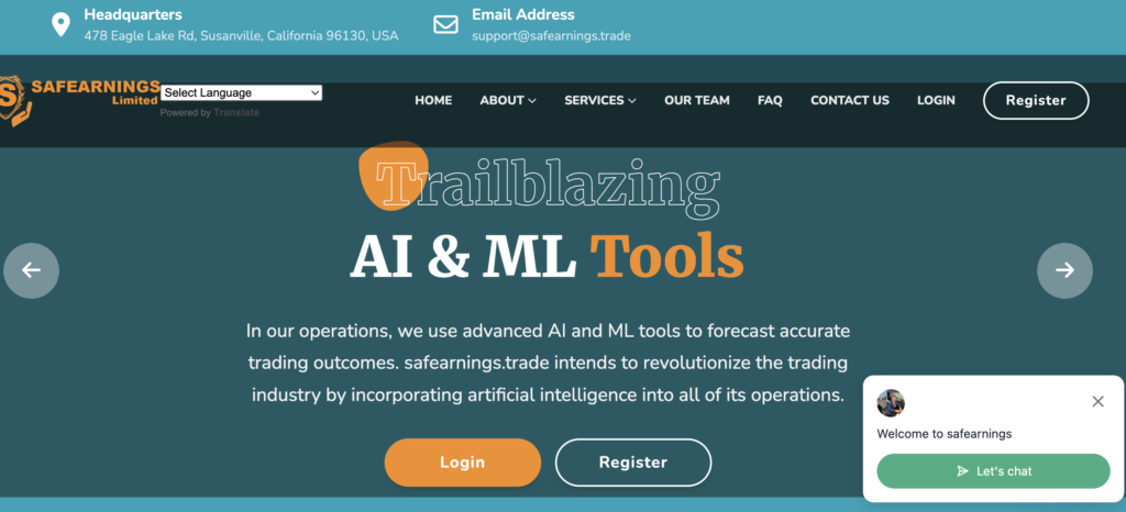 Safearnings.trade Review: Unreulated “AI Trading” Platform